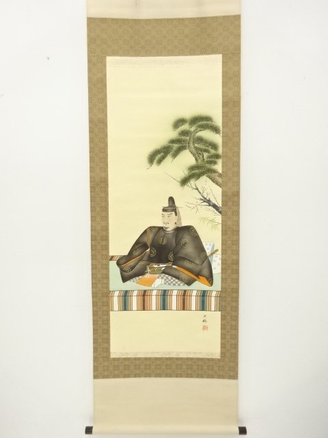 JAPANESE COLLECTIBLE / HANGING SCROLL SILK BY KITAYAMA KEIZAN / TENJIN